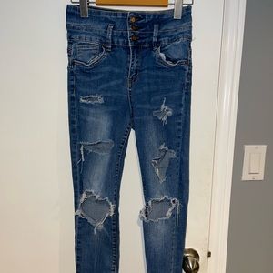 Dark wash skinny jeans